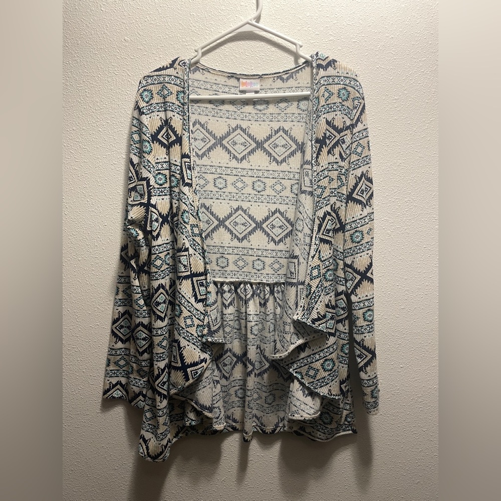 LuLaRoe NWOT Nanette aztec print ribbed cardigan L